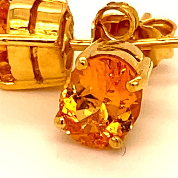 Mandarin Spessartine 2.50ct 18K Gold Earrings - Picture 7 of 7